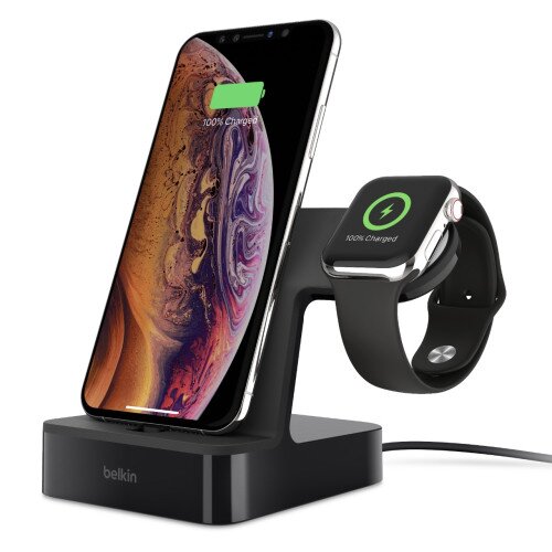 Belkin PowerHouse 2-in-1 iPhone & Apple Watch Charging Dock - Black