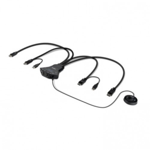 Belkin Secure 2-Port Flip DP-to-DP Dual Head KVM with Digital Audio PP 3.0
