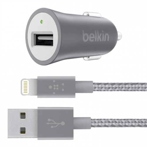 Belkin Universal Car Charger with Lightning Cable - Gray