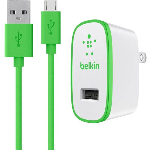 Belkin Universal Home Charger with Micro USB ChargeSync Cable (10 Watt/ 2.1 Amp) - Green