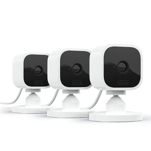 Blink Mini Indoor Plug-In Smart Home Security Camera - White - 3 Pack