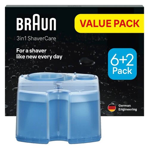 Braun 3in1 ShaverCare Cleaning Cartridges Value Pack 6+2