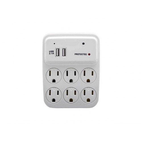 Brickhouse Security BB 6-Outlet and USB WiFi Hidden Camera - White