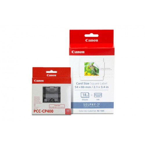 Canon Color Ink/Card Size Label KC-18IS & Paper Cassette PCC-CP400 Kit