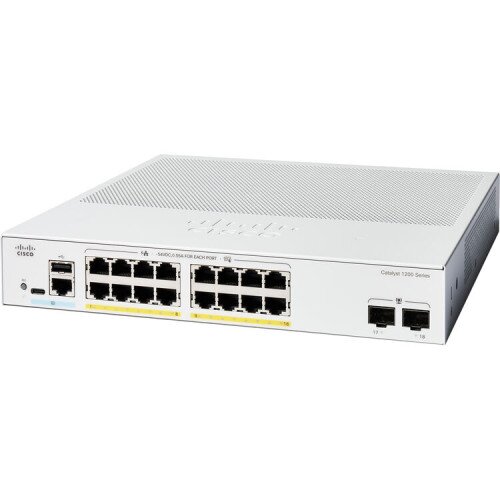 Cisco Catalyst C1200-16P-2G 16-Port Gigabit PoE+ Compliant Managed Network Switch