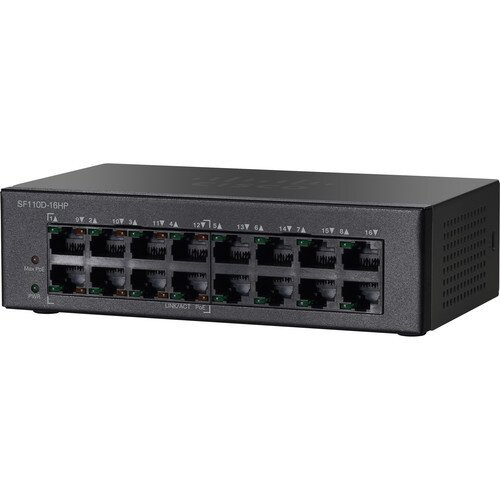 Cisco SF110D-16HP 16-Port 10/100 PoE Desktop Switch