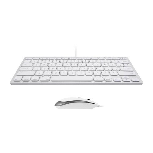 Macally Compact Aluminum USB Keyboard and Quiet Click Mouse
