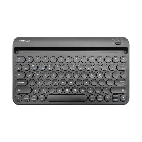 Macally Rechargeable iPad Bluetooth Compact Keyboard Quick Switch 3 Devices