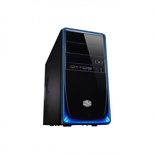 Cooler Master Elite 344 USB3 Mini Tower Computer Case - Black/Blue