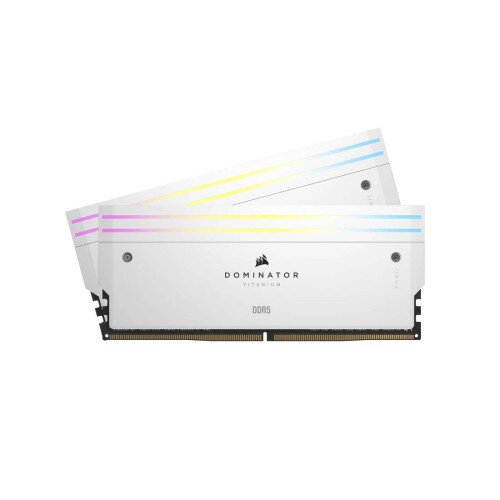 Corsair DOMINATOR TITANIUM RGB 64GB (2x32GB) DDR5 DRAM Up To 6400MT/s CL32 Intel XMP Memory Kit - White