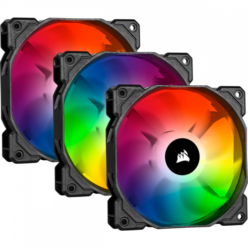 Corsair iCUE SP120 RGB PRO Performance Case Fan - Triple Pack with Lighting Node CORE - 120mm x 25mm