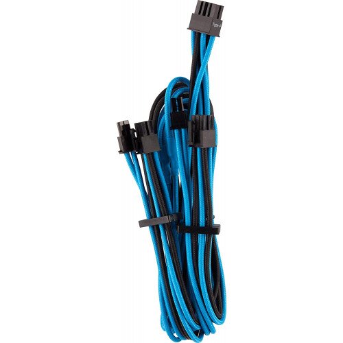 Corsair Premium Individually Sleeved PCIe Cables (Dual Connector) Type 4 Gen 4 - Blue/Black