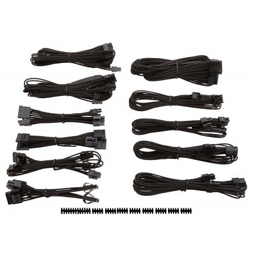 Corsair Premium Individually Sleeved PSU Cable Kit Pro Package, Type 4 (Generation 3) - Black