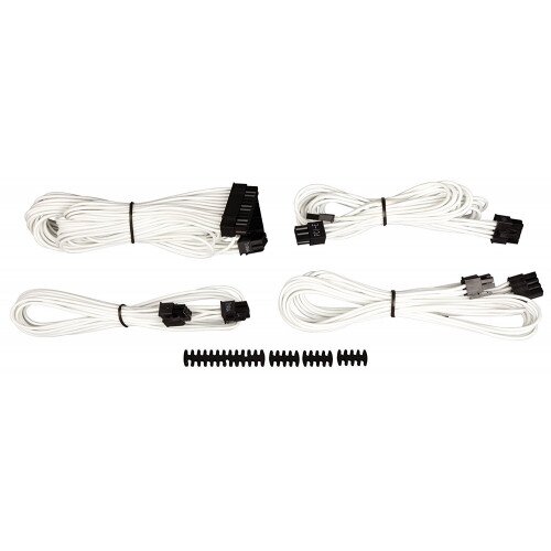 Corsair Premium Individually Sleeved PSU Cable Kit Starter Package, Type 4 (Generation 3) - White