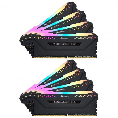 Corsair VENGEANCE RGB PRO DDR4 DRAM Memory Kit - Black - 256GB Kit (8 x 32GB) - 3000MHz C16