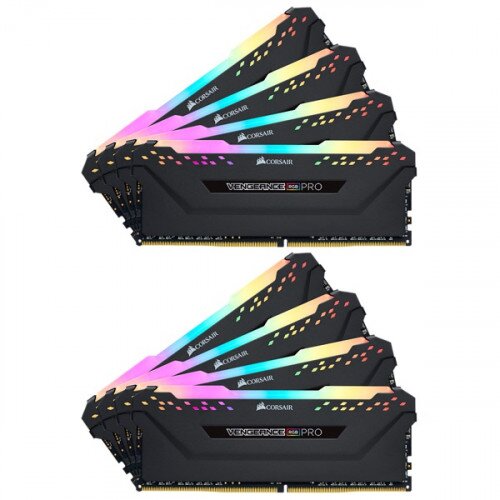 Corsair VENGEANCE RGB PRO DDR4 DRAM Memory Kit - Black - 64GB Kit (8 x 8GB) - 2666MHz CL16