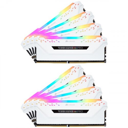 Corsair VENGEANCE RGB PRO DDR4 DRAM Memory Kit - White - 64GB Kit (8 x 8GB) - 3000MHz CL15