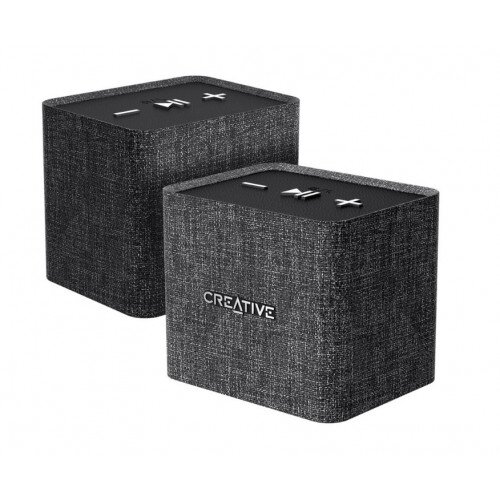 Creative Labs NUNO Micro Twin Pack Cube-Sized Portable Bluetooth Speaker - Black
