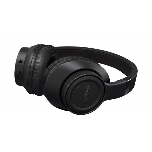 Creative Labs Outlier Black Lightweight Wireless Bluetooth Over-Ear Headphones with Built-in Mic