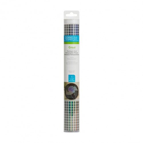 Cricut Premium Vinyl Holographic Mosaic Squares Permanent - Black