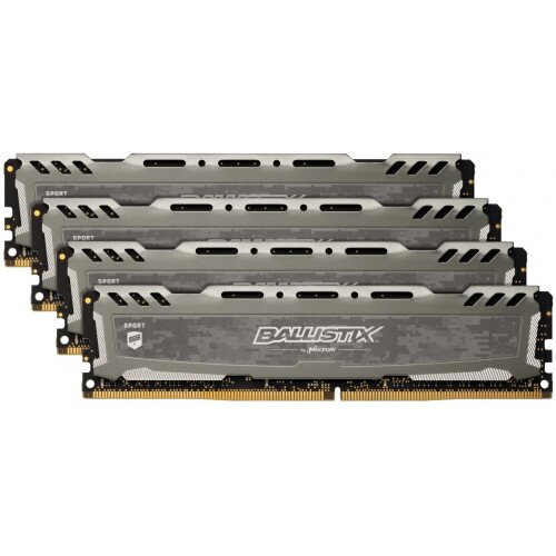 Crucial Ballistix Sport LT Gray 64GB Kit (4 x 16GB) DDR4-2400 UDIMM Memory