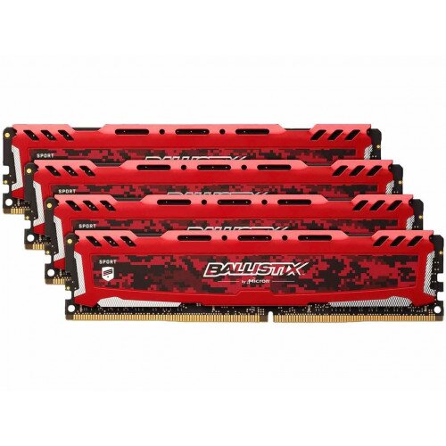 Crucial Ballistix Sport LT Red 16GB Kit (4 x 4GB) DDR4-2400 UDIMM Memory
