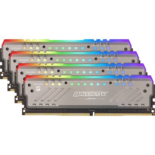 Crucial Ballistix Tactical Tracer RGB DDR4 3000 UDIMM Gaming Memory - 64GB Kit (4 x 16GB)