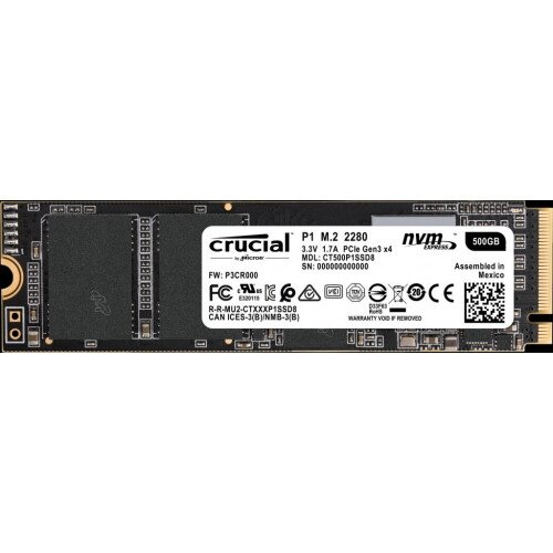 Crucial P1 3D NAND NVMe PCIe M.2 SSD - 500GB
