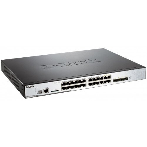 D-Link 20 Port PoE Gigabit Unified Wireless Switch with 4 Gigabit Combo BASE-T/SFP Ports