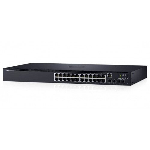 Dell Networking N1524P, PoE+, 24x 1GbE + 4x 10GbE SFP+ fixed Ports