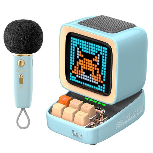 Divoom Ditoo-Mic Mini Karaoke Machine Pixel Art Bluetooth Speaker - Blue