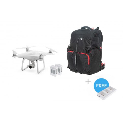 DJI Phantom 4 + Two Extra Batteries + Phantom Backpack + Battery Charging Hub