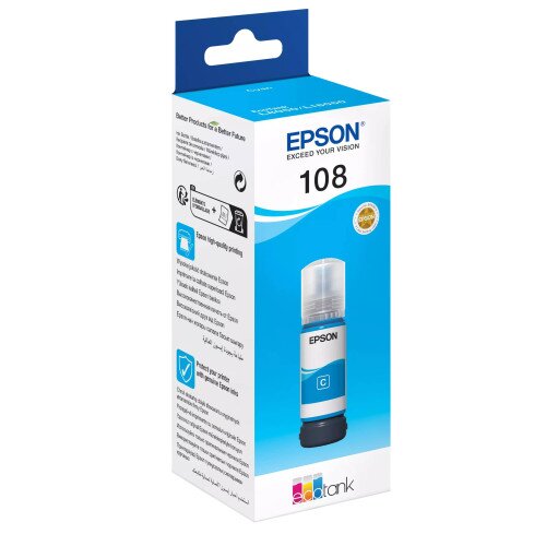 Epson 108 EcoTank Ink Bottle - Cyan