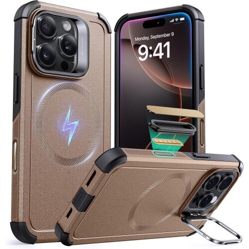 ESR Cyber Tough Magnetic Case (Camera Control, Stash Stand) for iPhone 16 Pro Max