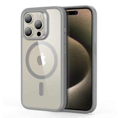 ESR Classic Hybrid Case (HaloLock) for iPhone 15 Pro Max - Clear Grey
