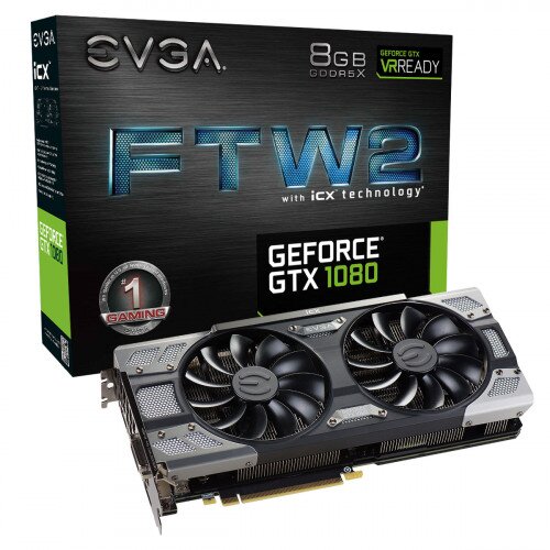 EVGA GeForce GTX 1080 FTW2 Gaming, 8GB GDDR5X, iCX - 9 Thermal Sensors & RGB LED G/P/M Graphics Card