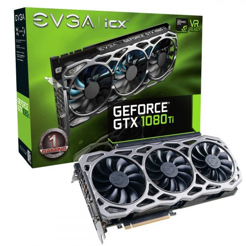 EVGA GeForce GTX 1080 Ti FTW3 Gaming, 11GB GDDR5X, iCX Technology - 9 Thermal Sensors & RGB LED G/P/M Graphics Card