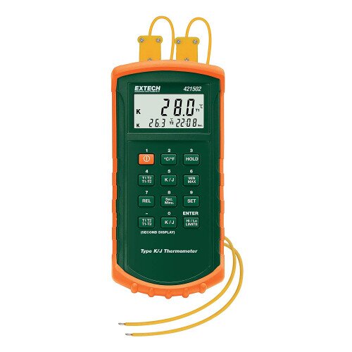 Extech 421502 Type J/K, Dual Input Thermometer with Alarm