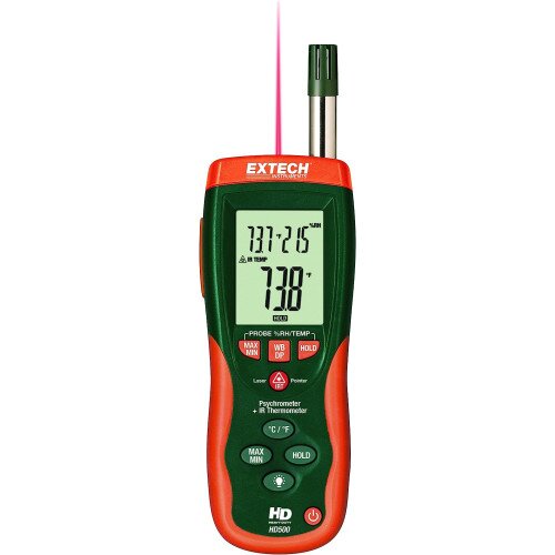 Extech HD500 Psychrometer with InfraRed Thermometer