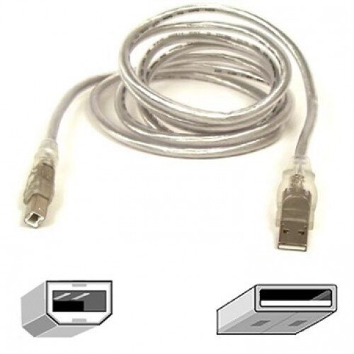 Belkin USB A/B Device Cable A/B;DSTP; - Clear Ice - 10ft