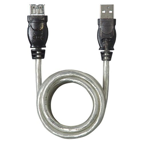 Belkin USB A/A 2.0 Extension Cable, M/F, 480Mps - Clear Ice - 6ft