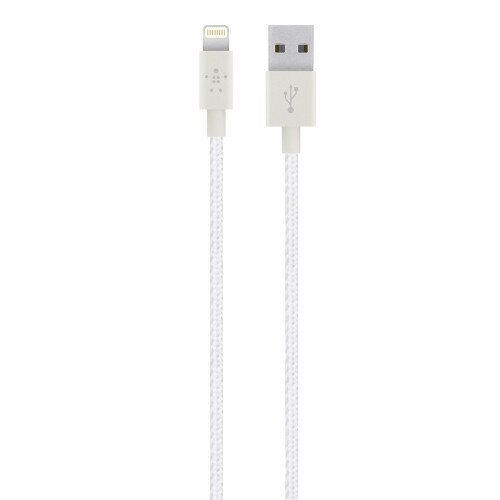 Belkin MIXIT Metallic Lightning to USB Cable - White - 4.0 - Feet - 1-Pack