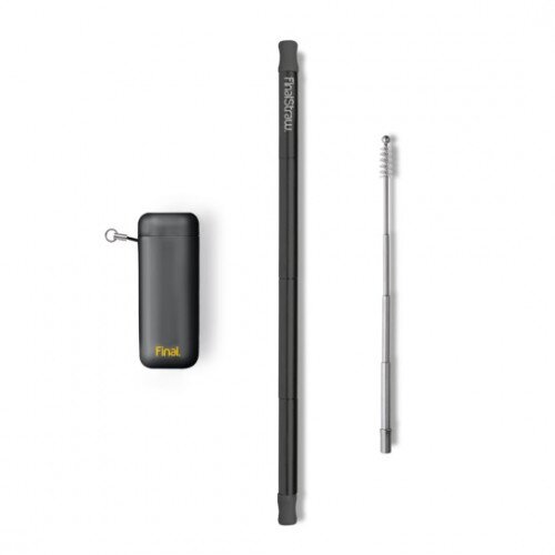 FinalStraw Reusable Drinking Straw with Case - Black - Pirate's Booty Black