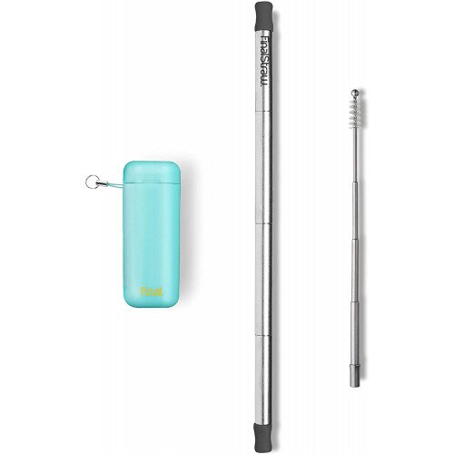 FinalStraw Reusable Drinking Straw with Case - Silver - Sea Tur-Teal