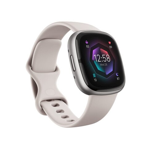 Fitbit Advance Health & Fitness Sense 2 SmartWatch - Lunar White / Platinum Aluminum