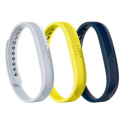 Fitbit Flex 2 Classic Band 3-Pack - Navy,Gray,Yellow - Large