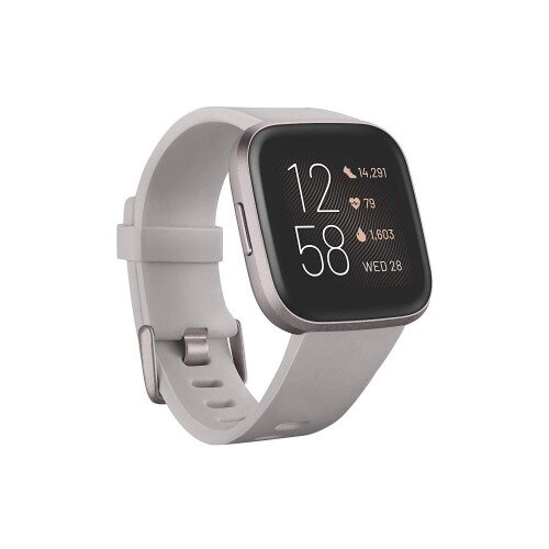 Fitbit Versa 2 Health and Fitness Smartwatch - Stone / Mist Grey Aluminum