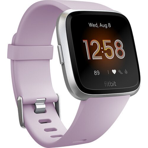Fitbit Versa Lite Edition Health and Fitness Watch - Lilac/Silver Aluminum