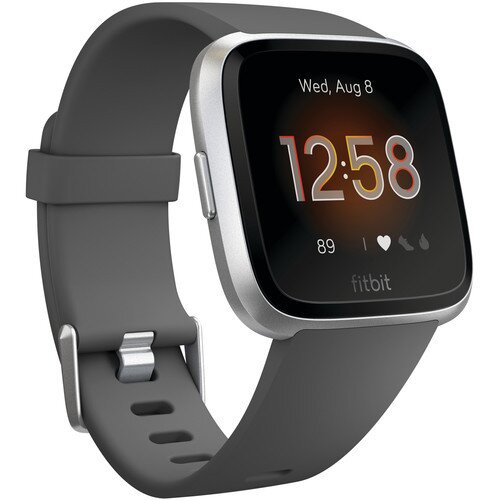 Fitbit Versa Lite Edition Health and Fitness Watch - Charcoal/Silver Aluminum