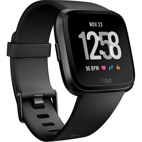 Fitbit Versa Smart Watch - Black / Black Aluminum